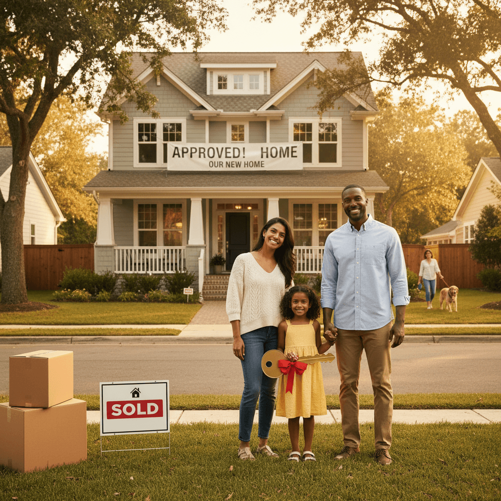 Satisfied customer celebrating their credit score improvement