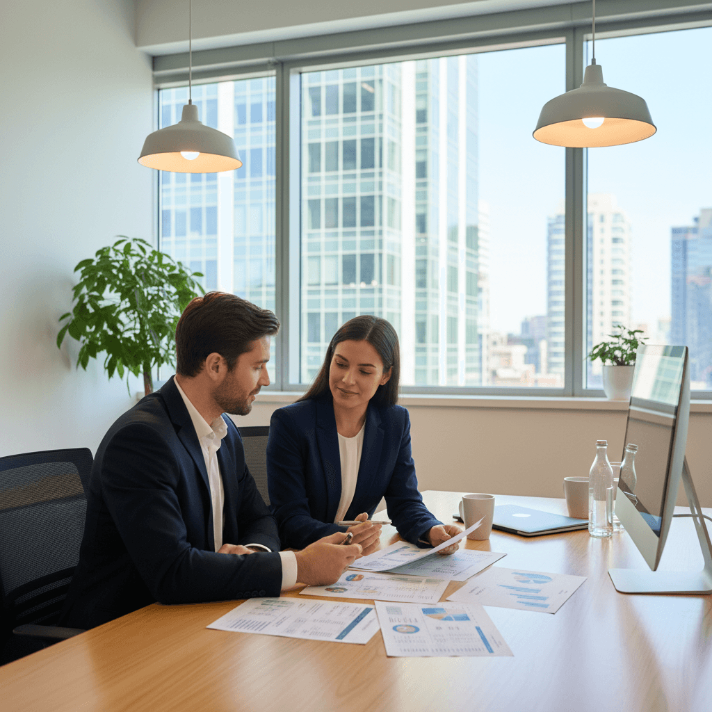 Credit repair professional reviewing a client credit report